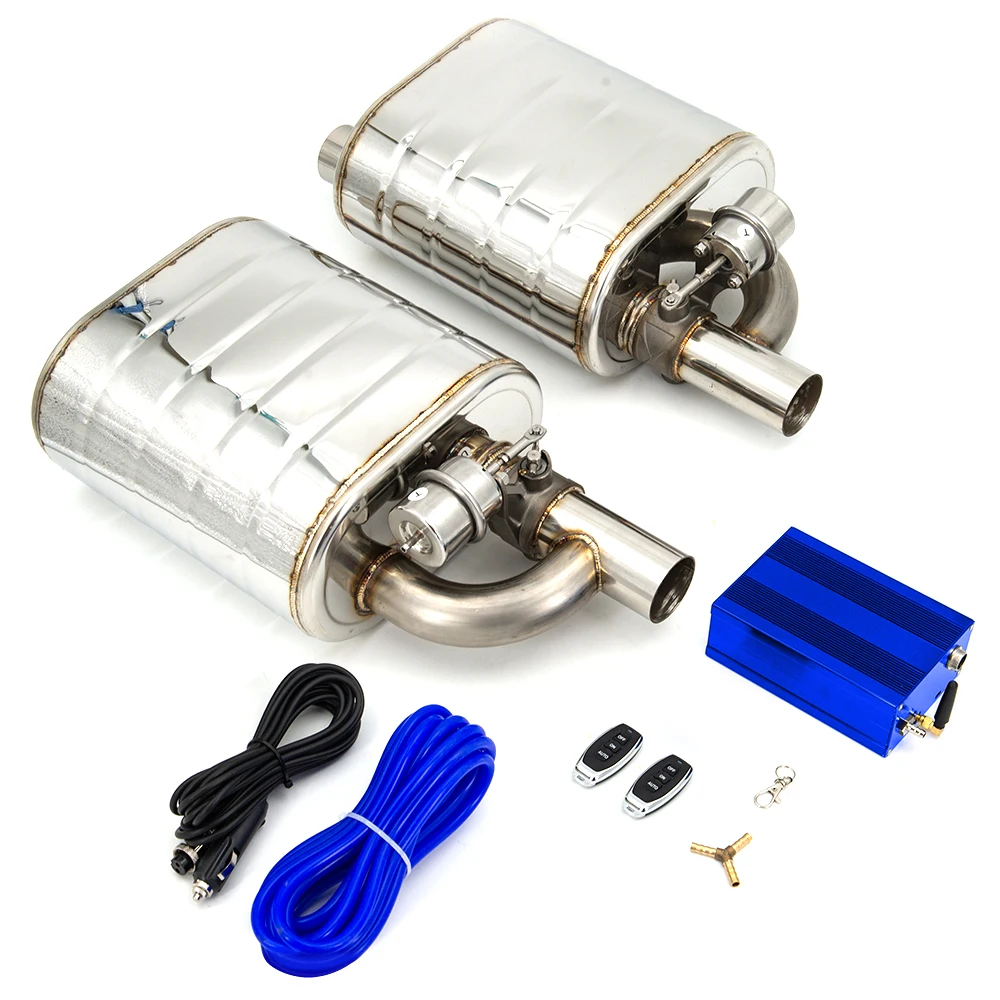 2/2.36/2.5/2.75/3 Inch Car Vacuum Exhaust Sounds Valve Muffler With Double Remote Controller Left and Right Air Pump