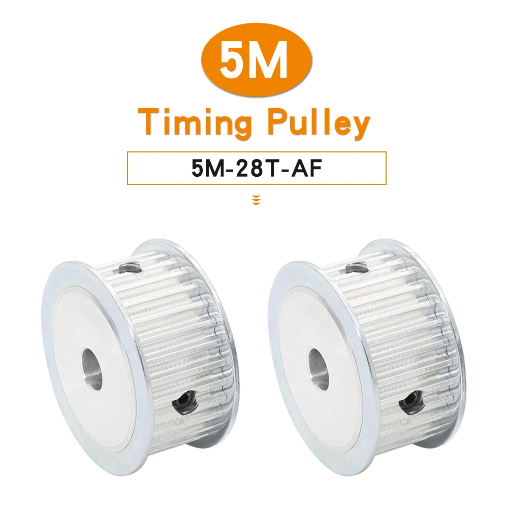 

Pulley Wheel 5M28T Bore Size 8/10/12/14/15/16/17/19/20 mm Alloy Belt Pulley AF Shape Match With Width 15/20 mm Timing Belt