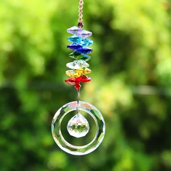 Çakra kristal prizma DIY gökkuşağı kristaller Garland topu boncuk Suncatcher avize parçaları kolye asılı bahçe düğün dekor