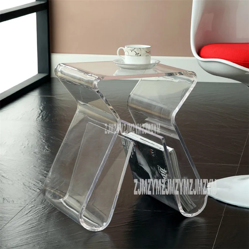 

Acrylic Transparent Small Tea Table Book Magazine Shelf Creativity Colorful Office Reception Room Living Room Modern Tea Table