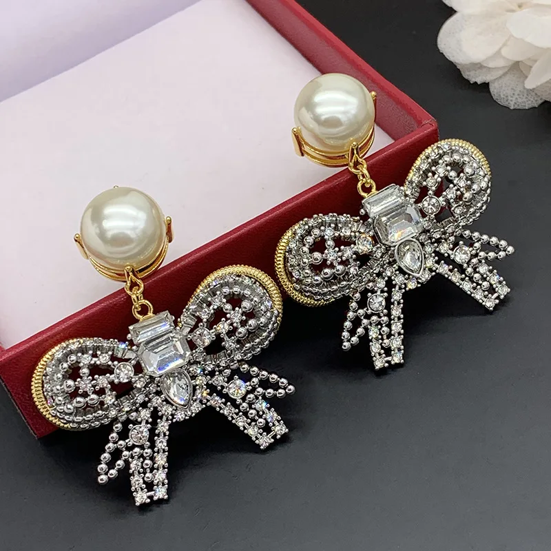 EYER Promotion Hot New Arrival Famous Brand Jewelry Butterfly Earrings Zirconium Big Earrings Ear Clip On Earrings For Women