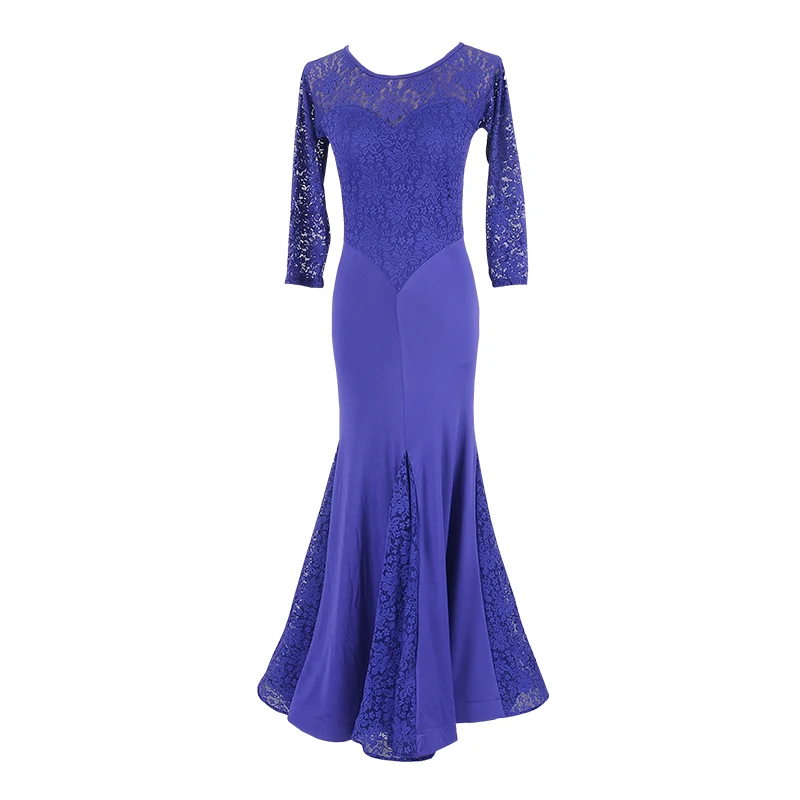 

Hollow lace High-quality Fabric Slim-fitting Patter Long Women Ballroom Dance Dress Walt Dress Tango Dance Costume Dance Wear