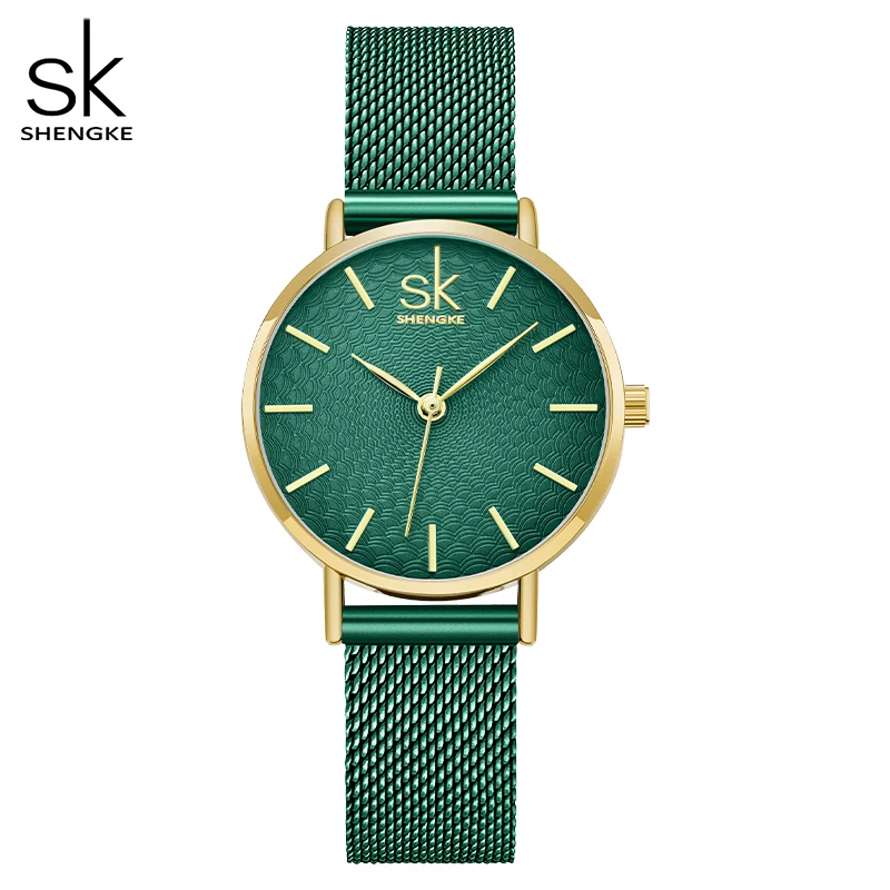 SK Super Slim Sliver Mesh Stainless Steel Watches Women Top Brand Luxury Casual Clock Ladies Wrist Watch Lady Relogio Feminino