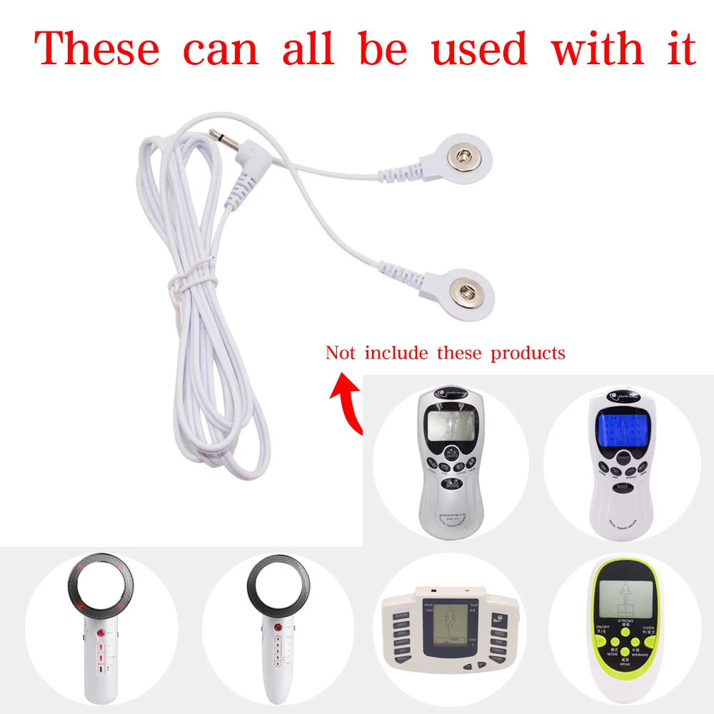 2/4Buttons New Electrode Lead for Tens Massager Electrotherapy Apparatus Electric EMS Connection Wire Tens Body Massage Cable