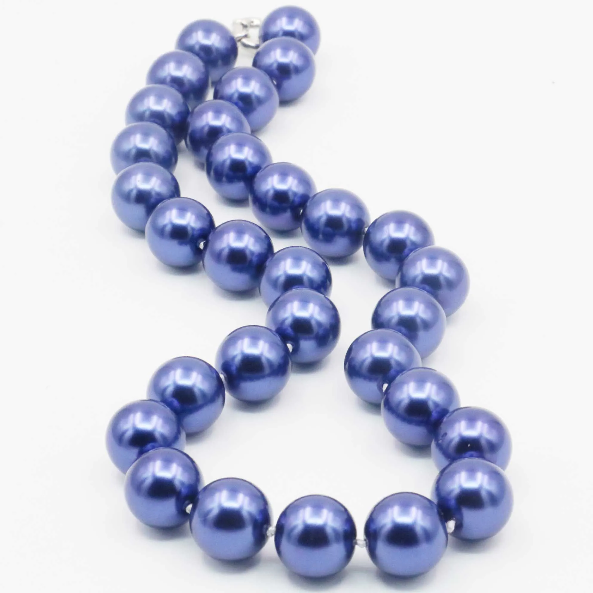 10mm South Sea Dark Blue Shell Pearl Necklace Pearl Beads Women Girls Fashion Jewelry Making Design Rope Chain Neckwear 18INCH