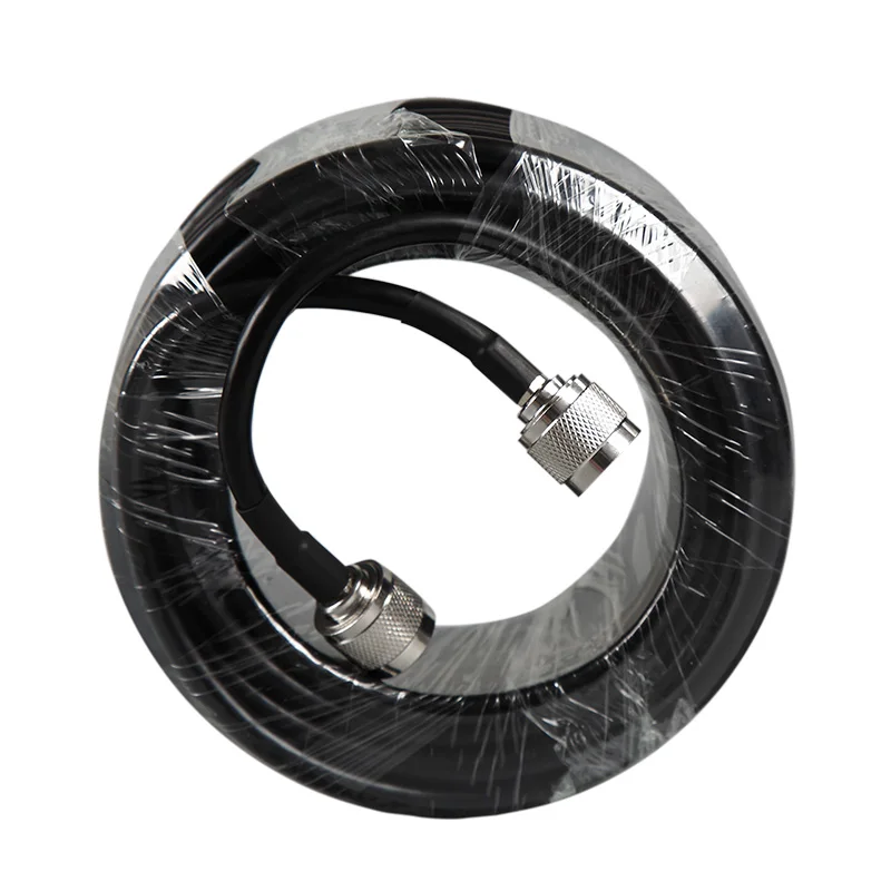GOBOOST Black 10 Meters 5D Coaxial Cable With N-Male Connector For Cell Phone Signal Booster Amplifier repeater And Antenna
