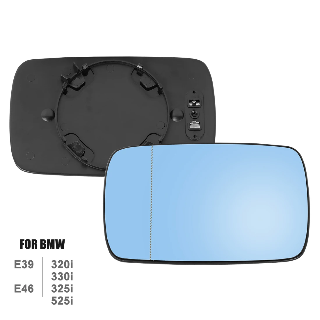 X Autohaux 1Pair Side Reaview Mirror Glass with Backing Plate Heated for BMW E39 E46 320i 330i 325i 525i 51168250440 51168250439