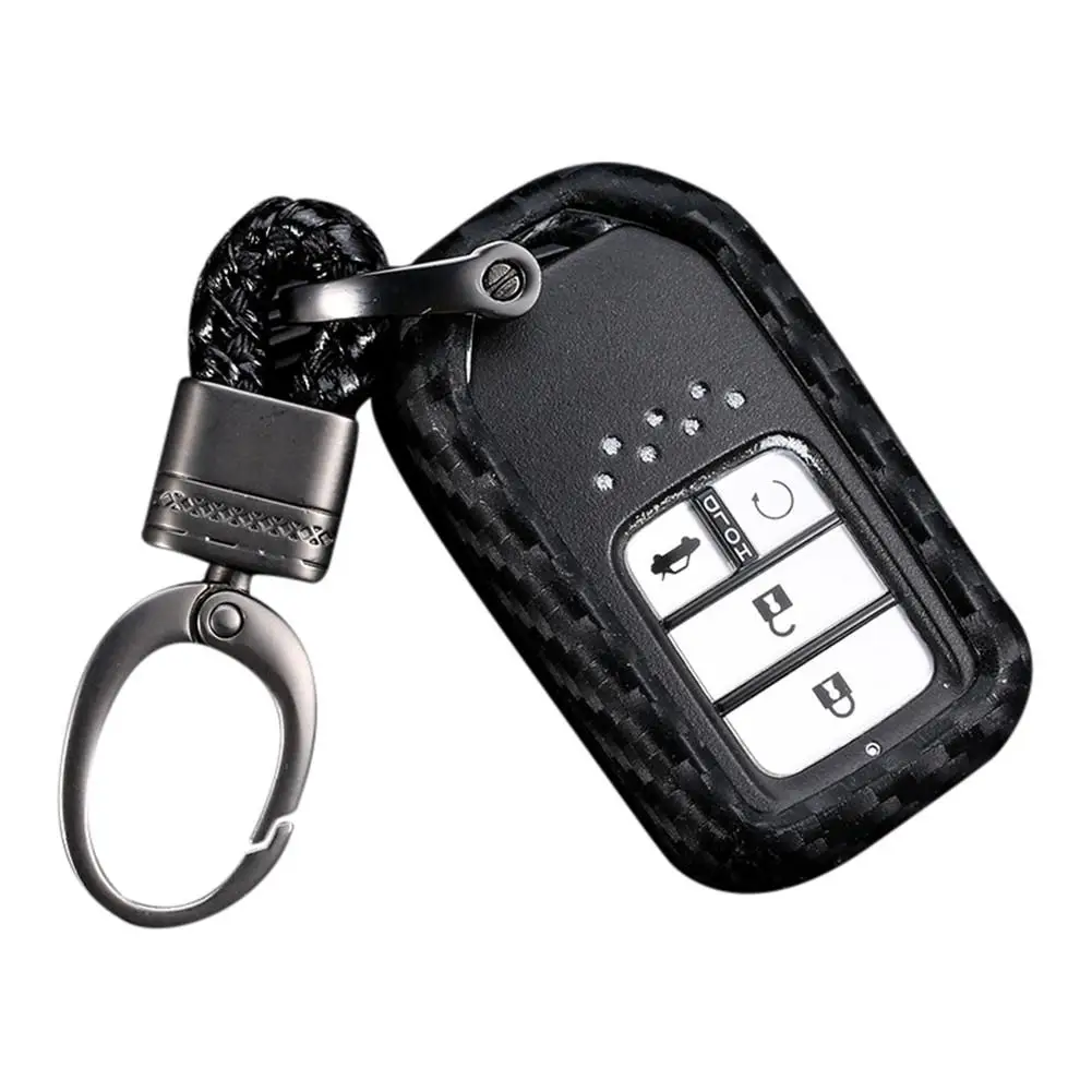 Auto Smart Protection Key Covers Accessories Car Styling Case For Honda Civic Accord EX EXL Crv Crz Hrv Carbon Fiber Shell