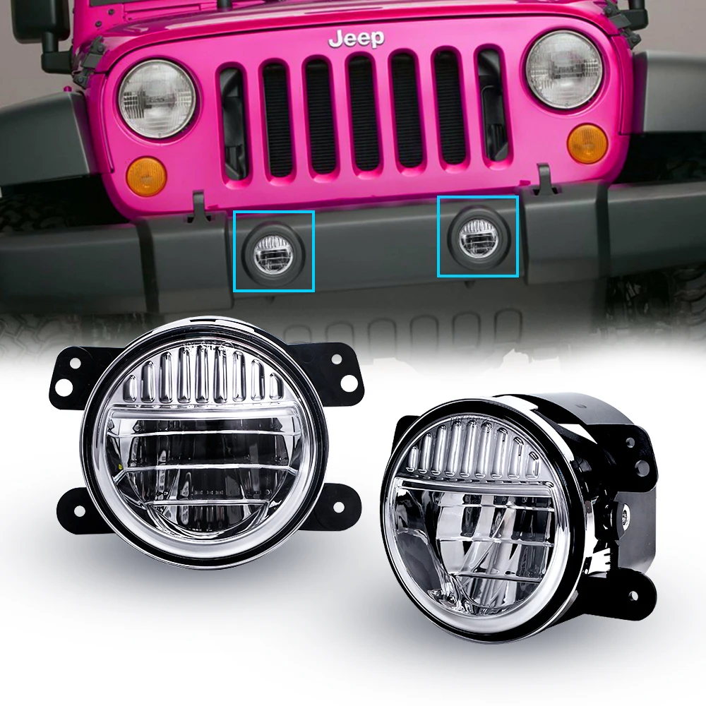 

New 4 inch fog lamp high brightness modified white light LED car fog lights for Jeep Wrangler JK TJ LJ Grand Cherokee