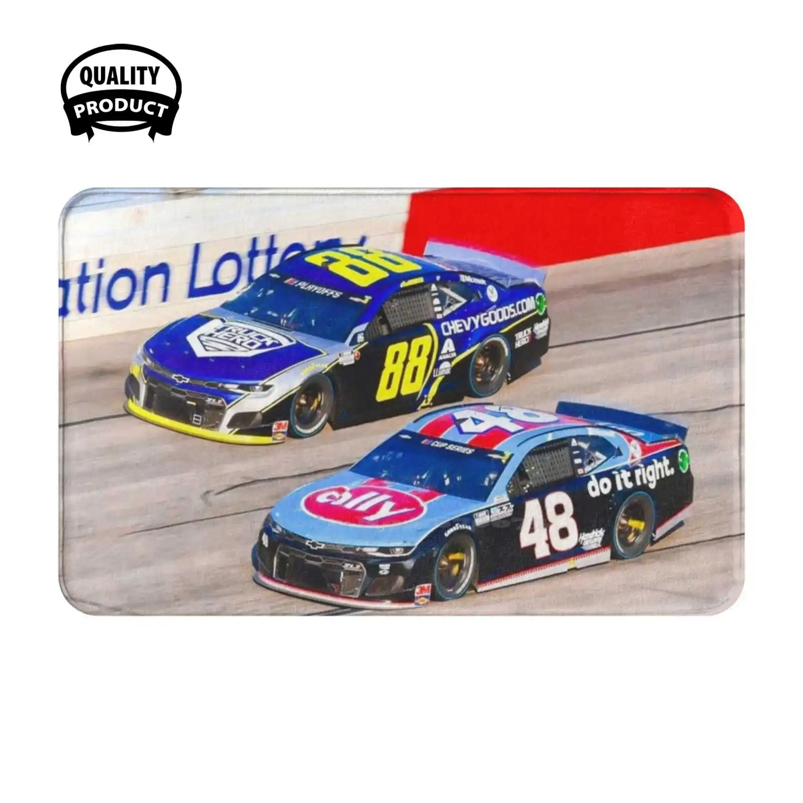 Alex Bowman And Jimmie Johnson - Throwback 2020 Soft Cushion Home Carpet Door Mat Car Rug Jimmie Johnson Alex Bowman Throwback