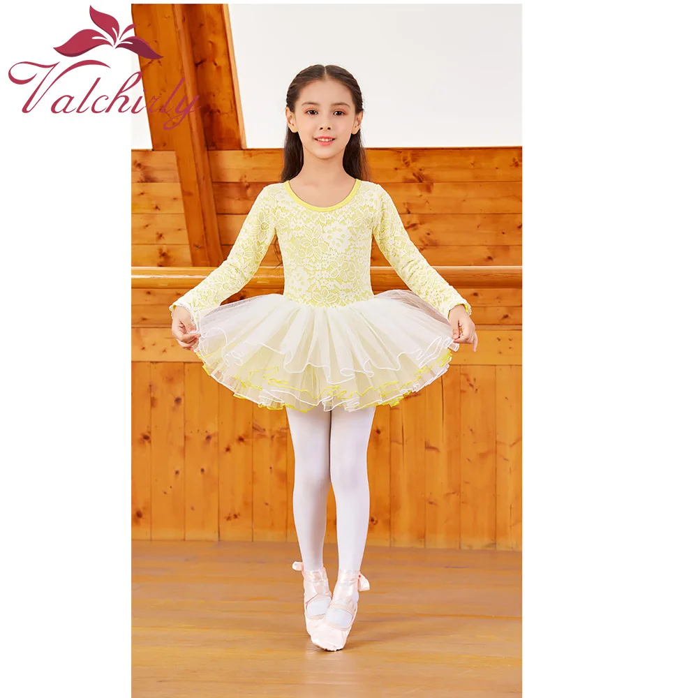 Autumn And Winter Girls Ballets  Dress  Practice Clothes Double Layer Lace Dance  Children\'s Ballet Skirt Costumes