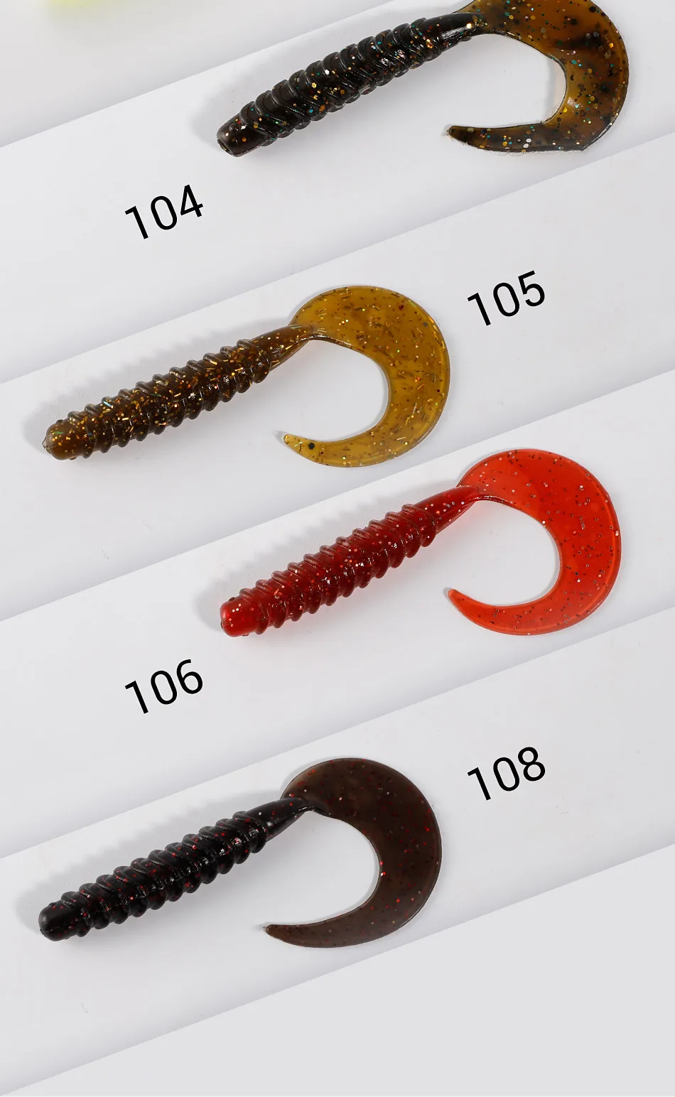 Noeby Soft Köder Wurm Köder 7,5 cm 2,7g lockige Maden gerippte Silikon Köder Wobbler Gummi Swimbait Pike Barsch Bass Angel gerät – Detail 7