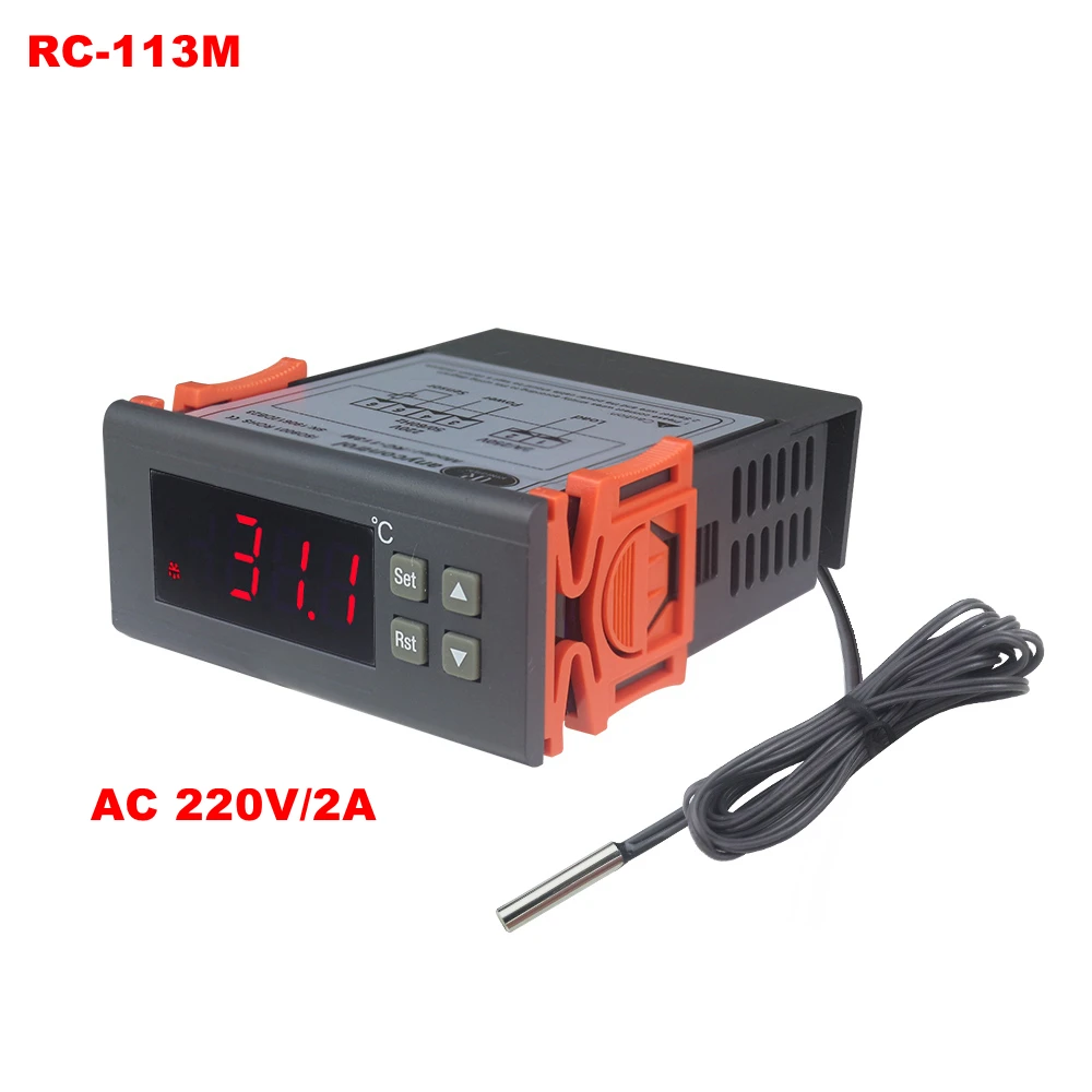 PID เทอร์โมคอนโทรลเลอร์อุณหภูมิ RC-113M 220V 2A อุณหภูมิ SENSOR สำหรับ Incubater ความร้อน Enquipment