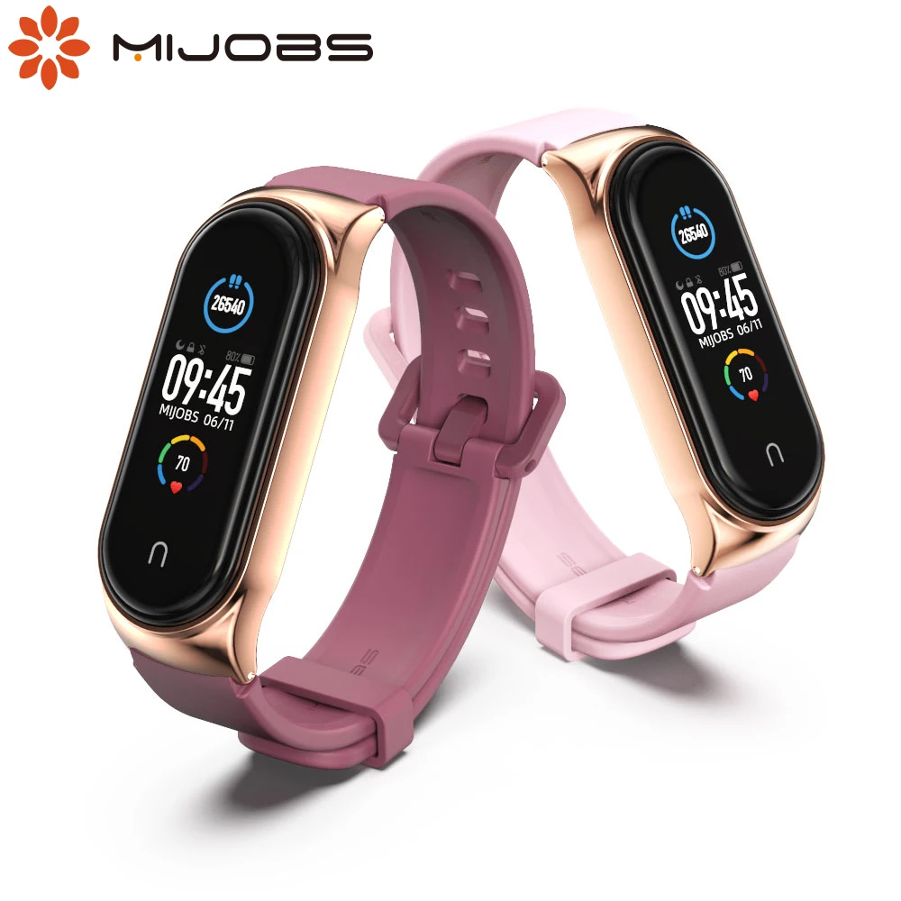 Dây Đeo Cho Mi Band 6 5 4 7 Silicone Vòng Đeo Tay Thay Thế Cho Xiaomi Mi Band 4 3 Correas MiBand 5 4 3 Màu Sắc Dây Đeo
