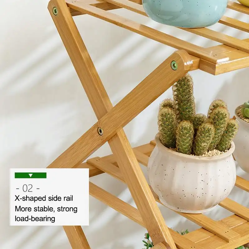 3/4/5 Lapisan Bambu Bunga Rak Plant Stand Multi Bunga Berdiri Rak Bonsai Rak Display Halaman Teras Balkon Bunga berdiri