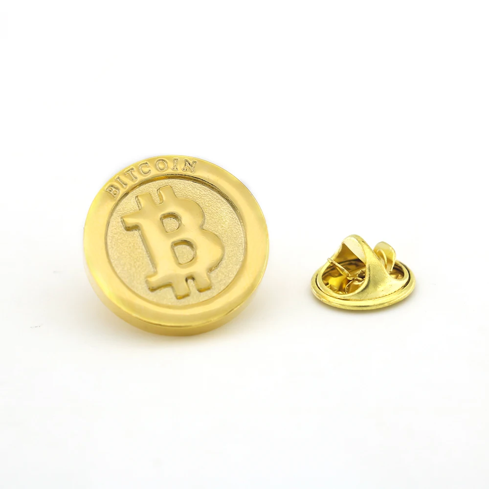 Rich Bitcoin Design Suit Pin For Men Fashion Brooch Lady's Lapel Pin Clothing Backpack Badge Quality Brass Material