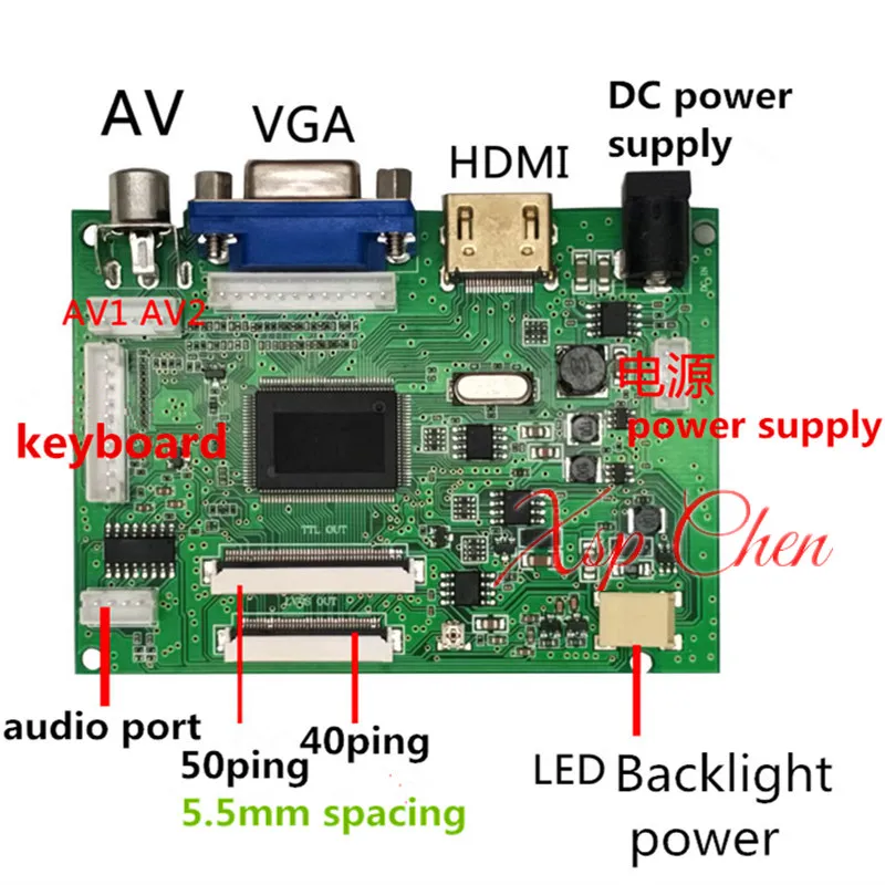 Imagem -03 - Controle Driver Board Monitor Tela Lcd Hdmi Vga 2av Lvds Painel 40pin Ej101ia01g 10.1 1280x800