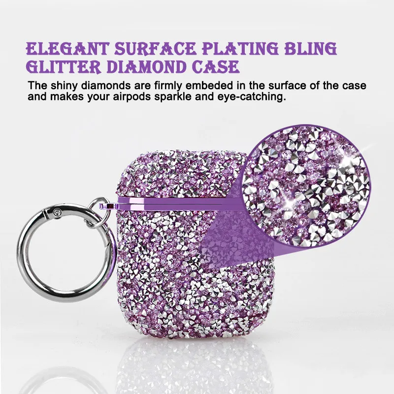 For Apple Airpods 3 2 Pro Glitter Rhinestone Case Bling Diamond Hard Protective Funda for Airpods Bluetooth Earphone Bag