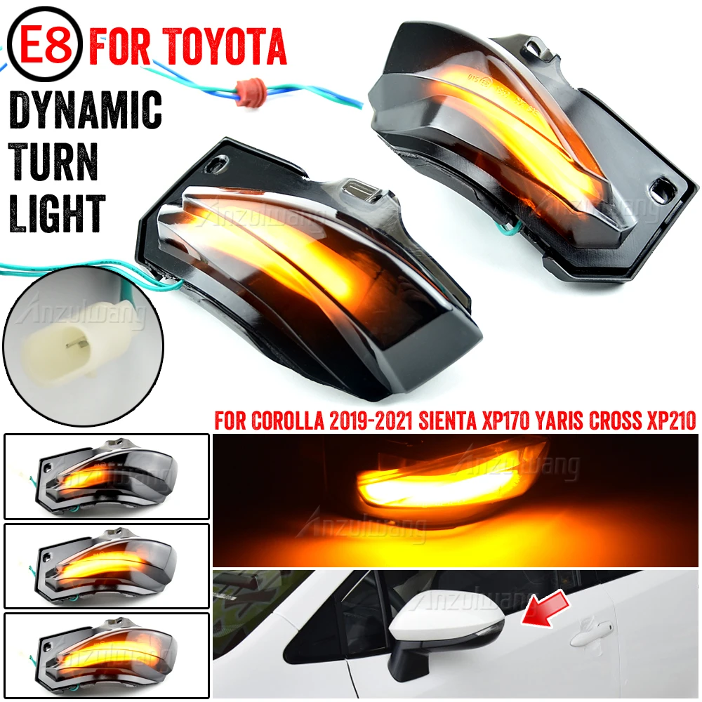 LED Dynamic Side Mirror Indicator Blinker Sequential Light For Toyota Corolla Sport E210 Sienta XP170 Yaris XP210 2019 2021