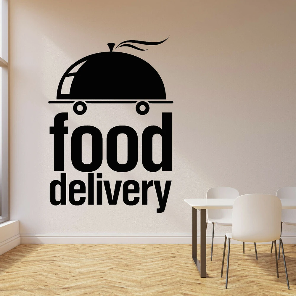 Good Food Restaurant Dining Delivery Service Sign Wall Stickers Truck Vinyl Decals Business Logo Removable Window Decor P920