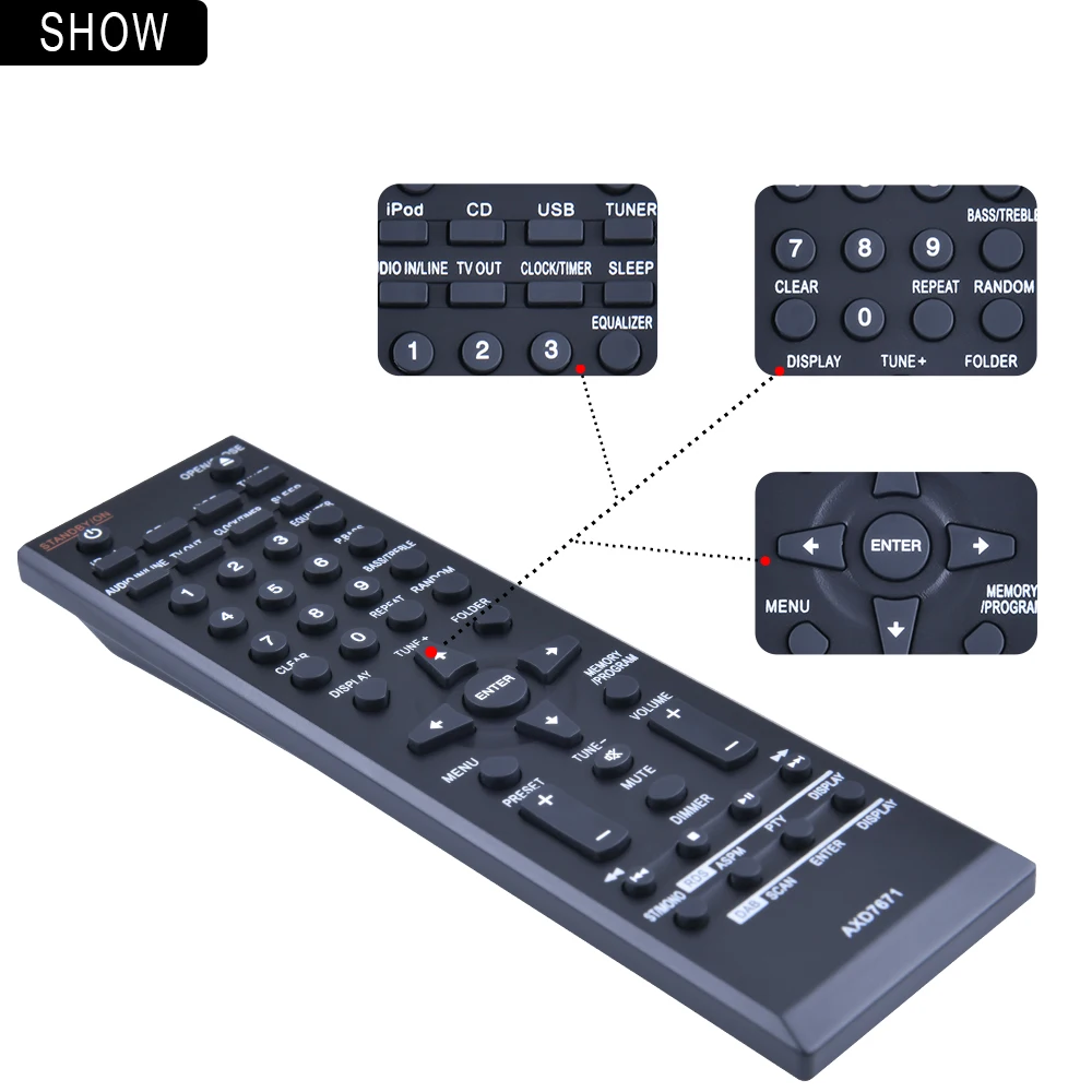Controle remoto para pioneer axd7671 X-CM31DAB-W X-CM31DAB-T X-CM31DAB-K X-CM31DAB-R micro hi-fi cd receptor sistema de áudio