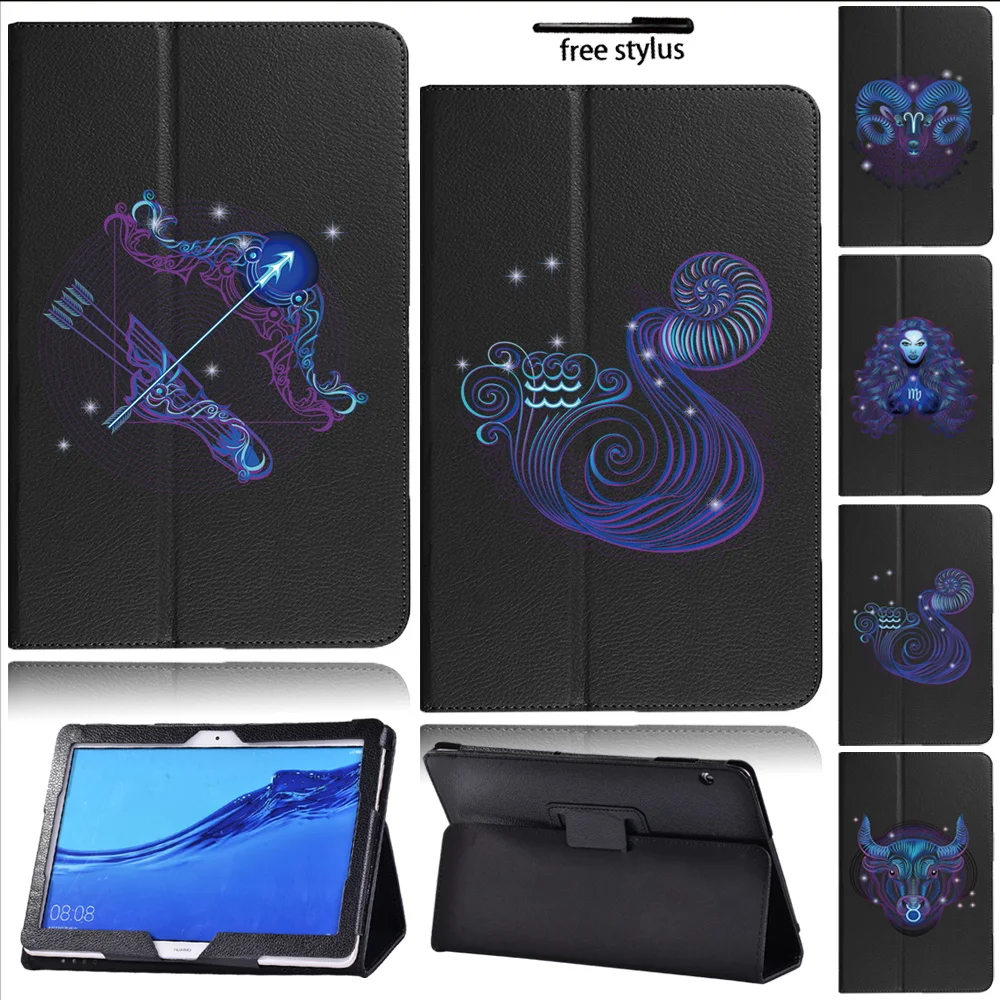 

For Huawei Mediapad T5 10 10.1" Leather Anti-fall Folding Back Support for T5 10 10.1 AGS2-W09/W19/L03/L09 Tablet Case Cover