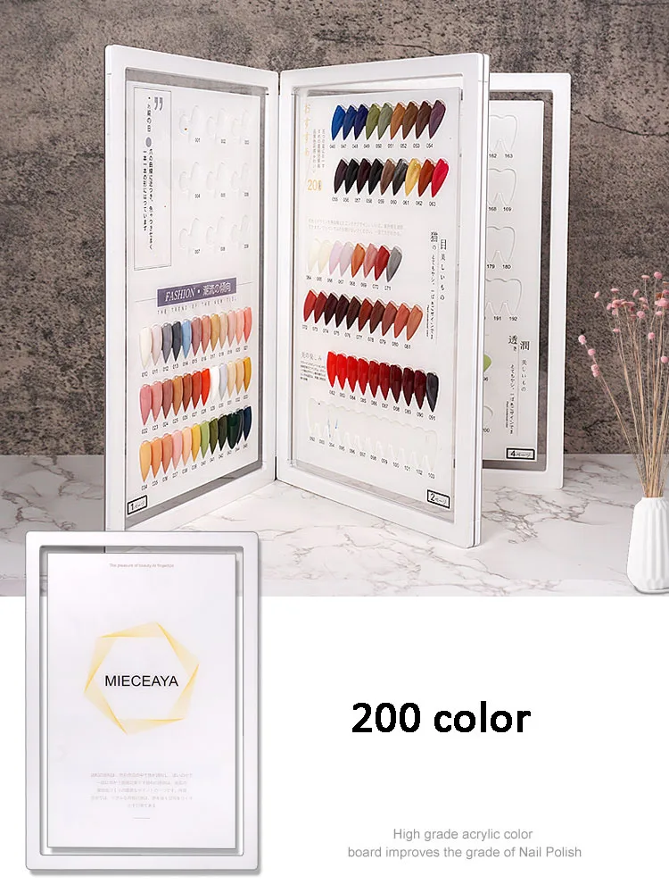 528/400/300/240 Color Acrylic Nail Gel Polish Display Card Book Color Board Chart Nail Art Salon Manicure  Practice Board