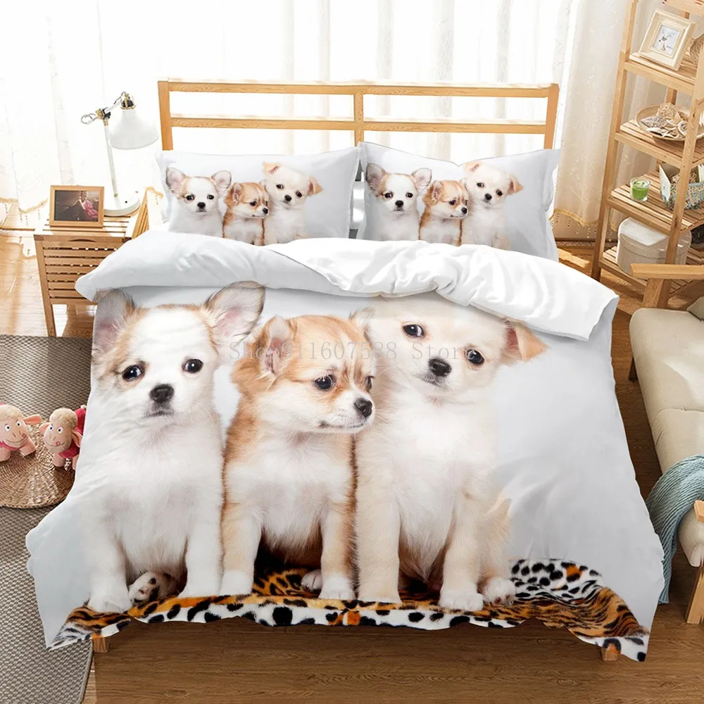 Lovely Dogs Animal 3D Bedding Sets Cute Husky Duvet Quilt Cover Set Kids Comforter Bed Linen Pillowcase Pets Dog