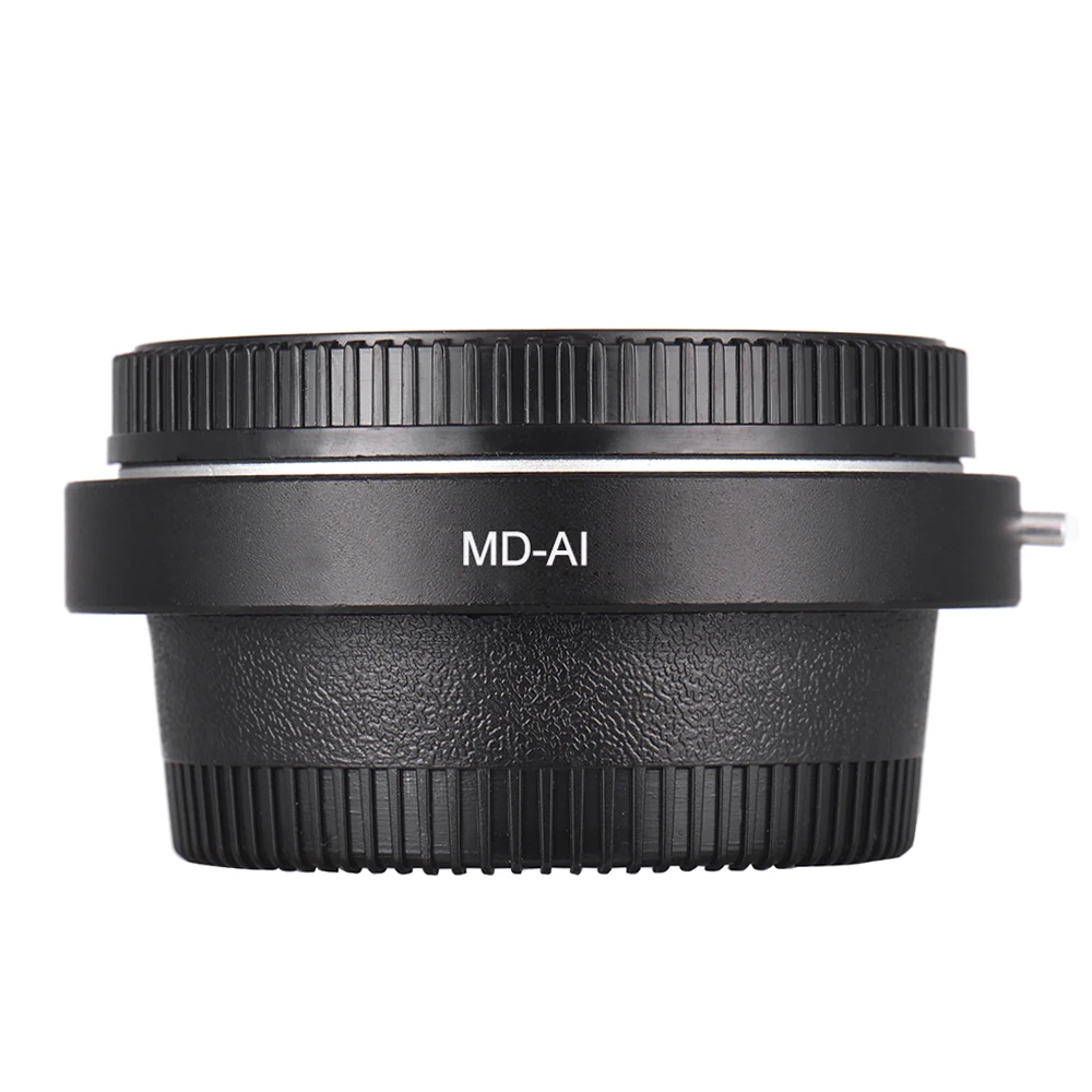 MD-AI Lens Mount Adapter Ring with Glass Lens for Minolta MD MC Mount Lens to Fit for Nikon AI F Mount Camera