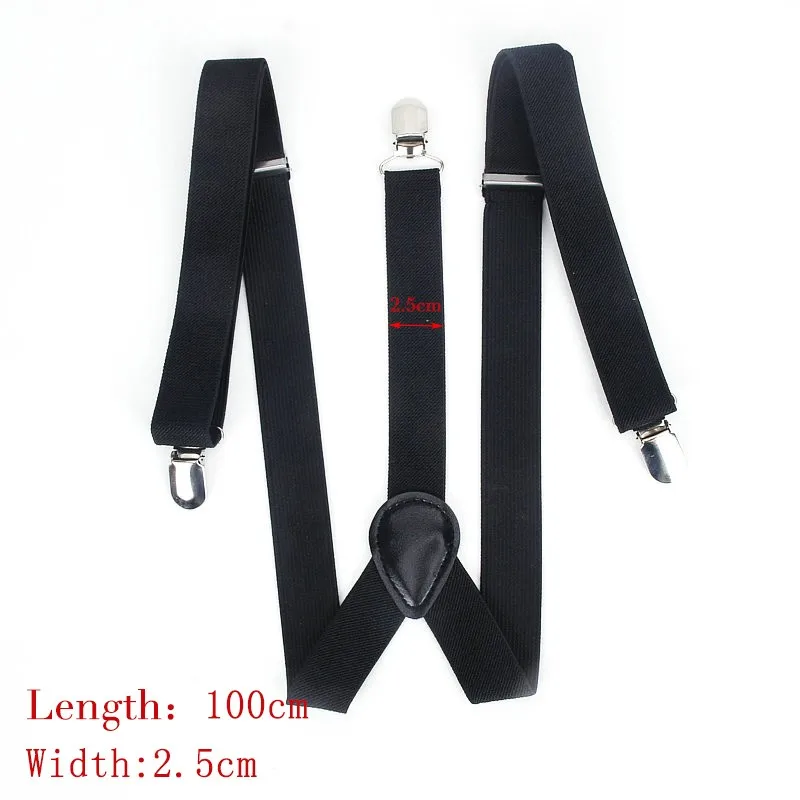 Hot Sale Elastic Leather Suspenders Men 3 Clips Vintage Men\'s Women Suspender Trousers Wedding Suspension For Skirts 38 Colors