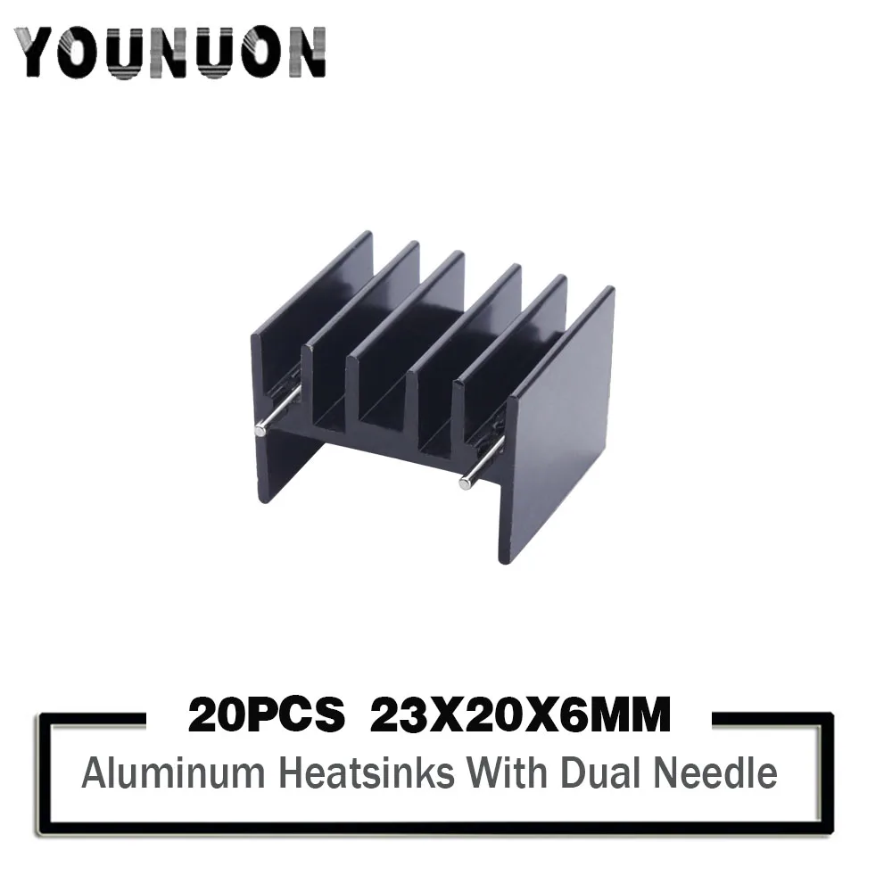 20PCS 23*20*16MM Aluminum Heatsink Radiator Heat Sink Cooling For Electronic Chip IC Heat Sink Transistor Radiator TO220 2pins