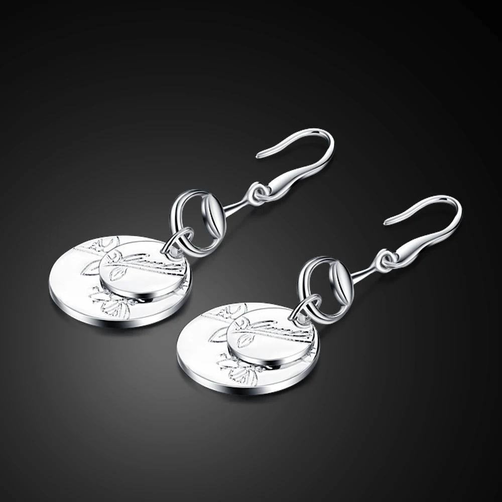 

Цветочный романтический дизайн, серьги-подвески ручной работы из стерлингового серебра 925 пробы для женщин, блестящие серьги, аксессуары, модные украшения