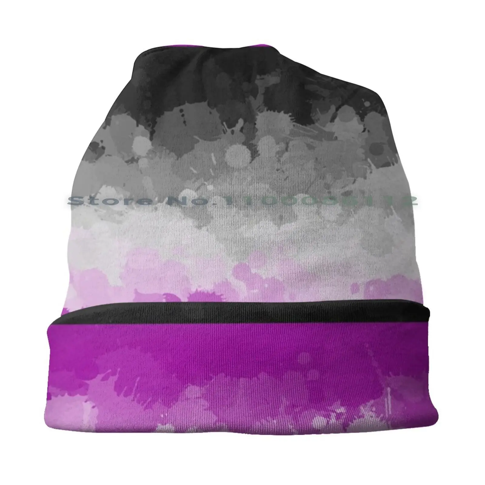 Ace Pride Paint Beanies Knit Hat Demisexual Ace Pride Asexual Pride Queer Lgbtqia Pride Paint Paint Splash Paint Splattered