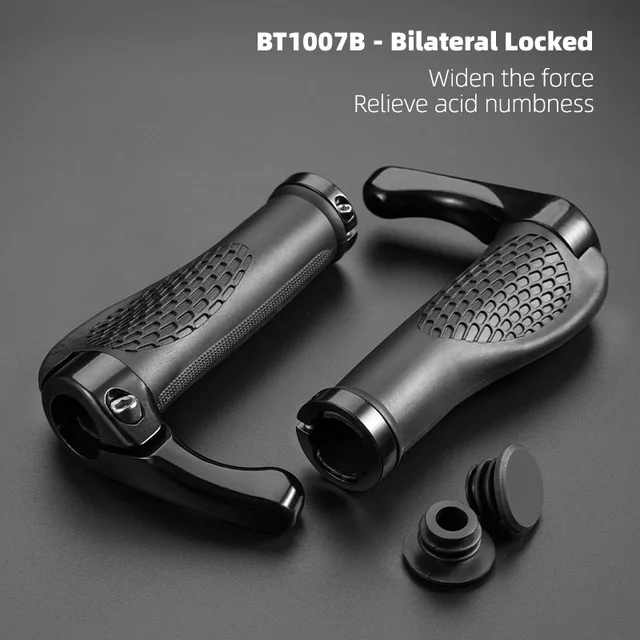 ROCKBROS Fahrradgriffe MTB Mountainbike Lenkergriffe Hörner Shofar Vice Griff Fahrradgriffe Stoßfeste Gummi-Fahrradgriffe
