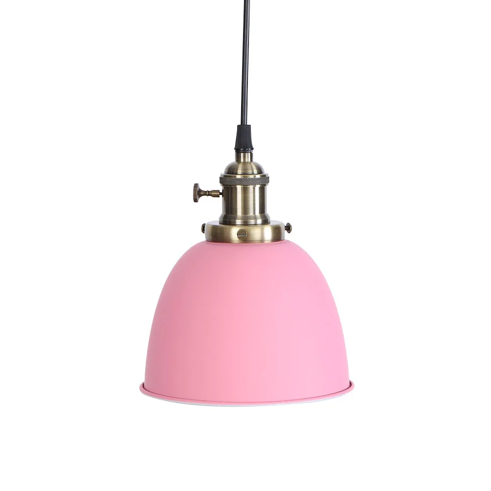 

Pink Iron Modern Nordic Pendant Lamp Minimalism LED Hanglampen With Switch Fixture For Bedroom Living Room Lampara Colgante