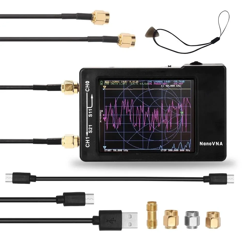 

NanoVNA Vector Network Analyzer HF VHF UHF Antenna 2.8'' TFT Screen 50KHz-900MHz