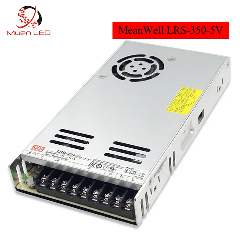 MuenLed Mean Well LED Switching Power Supply Source LRS-350-5 5V60A Best LED Display Supplier