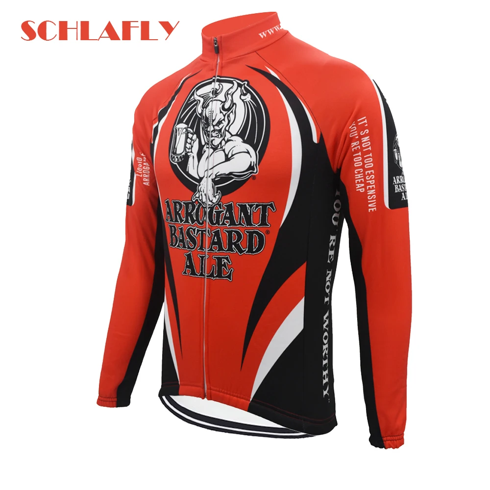 arrogant bastard beer cycling jersery long sleeve retro bike winter fleece wool & no fleece  bicycle clothing  schlafly  autumn