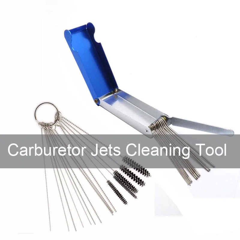 Carburetor Jets Cleaning Tool Needles Brushes Set for Motorcycle Carburetter Jet Injector Nozzle Wire Clean Spray Cleaning Tools