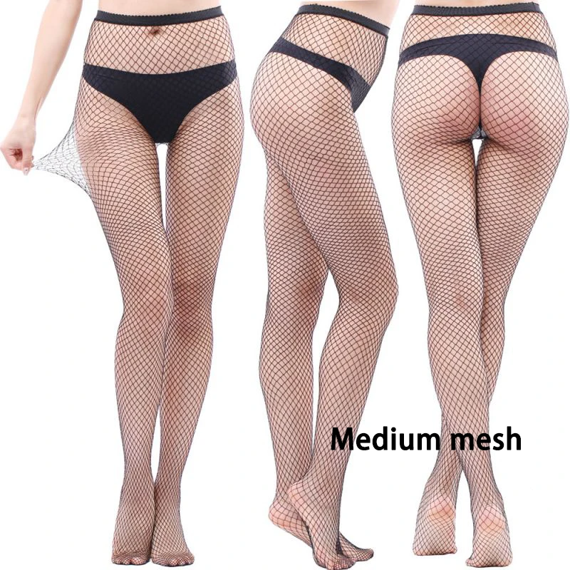 Mesh Stockings Fishnets Tights White Black Gothic Clothes Sexy Underwear Women\'s Erotic Sexy Lingerie Pantyhose Long With cutout