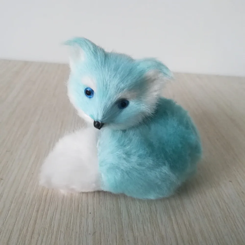 Simulação raposa mini 8x7cm modelo duro liso e peles raposa rosa artesanato decoração de mesa para casa presente s5168