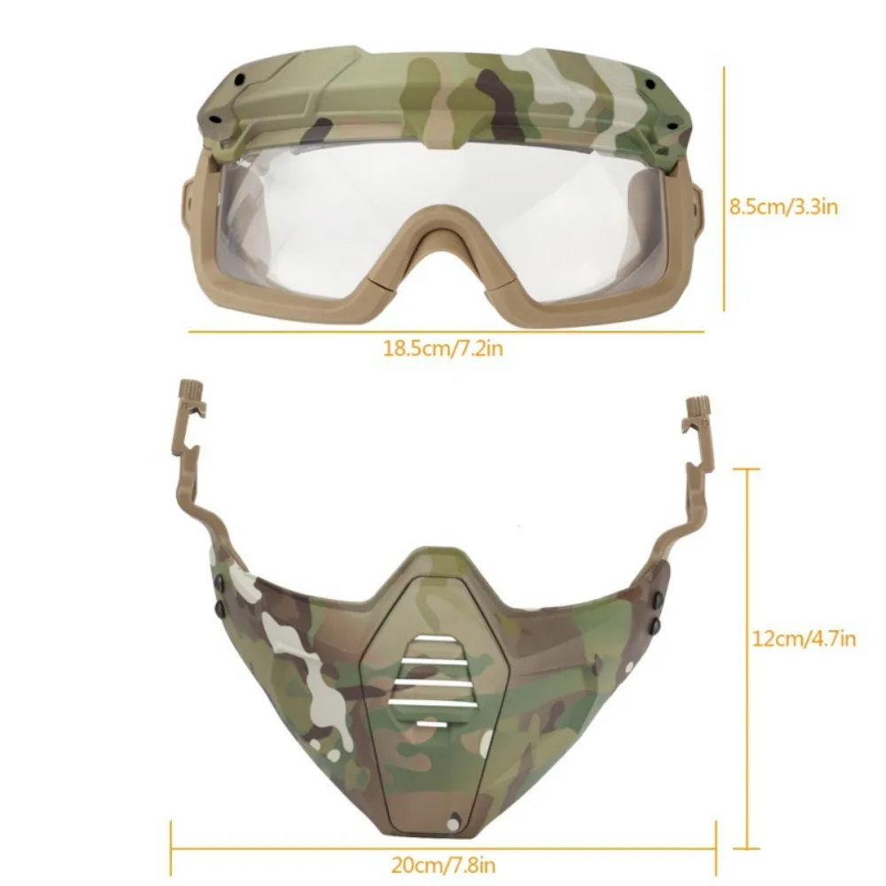 Tactifans Shooting Goggle Mask Tactical Paintball Glasses Detachable Skiing Airsoft CS Snowmobile Cycling Halloween Accessories