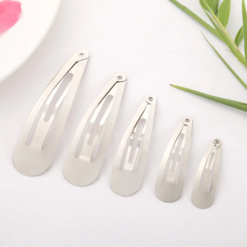 20pcs 4cm/5cm/6cm/7cm/8cm Silver Gold Black Snap BB Clip Girls Hairpin Barrettes for DIY Headwear WHOLESALE Hairgrip