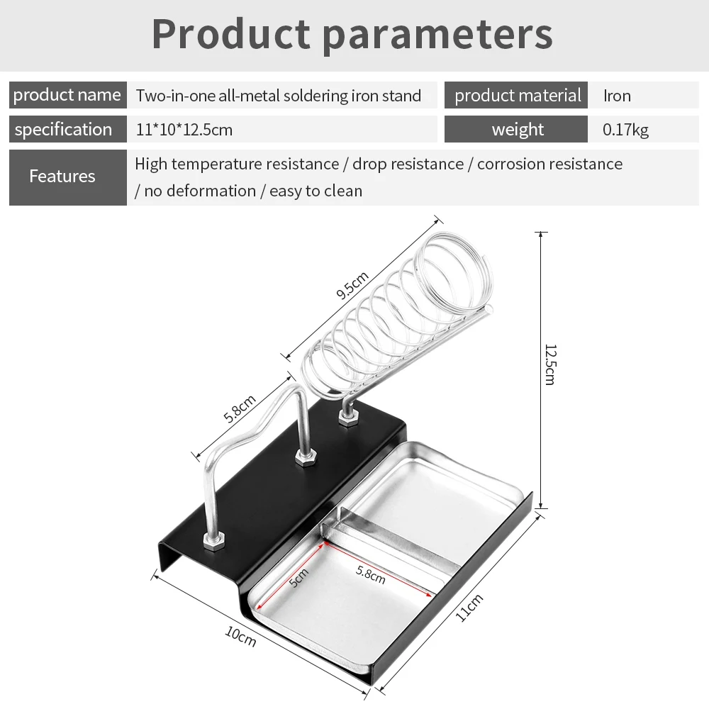 LUXAINZI Electric Soldering Iron Stand With Clean Sponge High temperature Resistance Metal Support Station Soldering Iron Frame