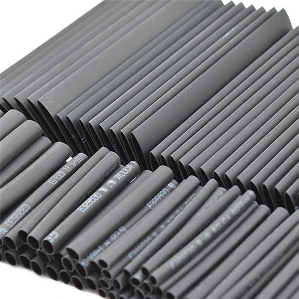 127pcs/set Heat Heat Shrink Tube Black Electric Wire Sleeve Wrap Insulation Cable Tubing Assortment Electrical Connection