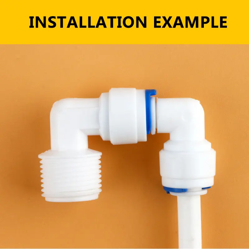 1/4 "أنبوب-1/4" كوع تثبيت ، توصيل سريع 1144 ، موصل أنبوب صلب ، قطر 6.5 مللي متر ، مرشح مياه حوض السمك RO ، نظام التناضح العكسي