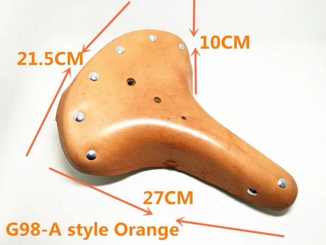Retro Traditionelle Nieten Design Kuh Leder Sattel Rennrad Vintage Klassische Sitz MTB Kissen Fahrrad Radfahren Kissen Mit Seil – Detail 8