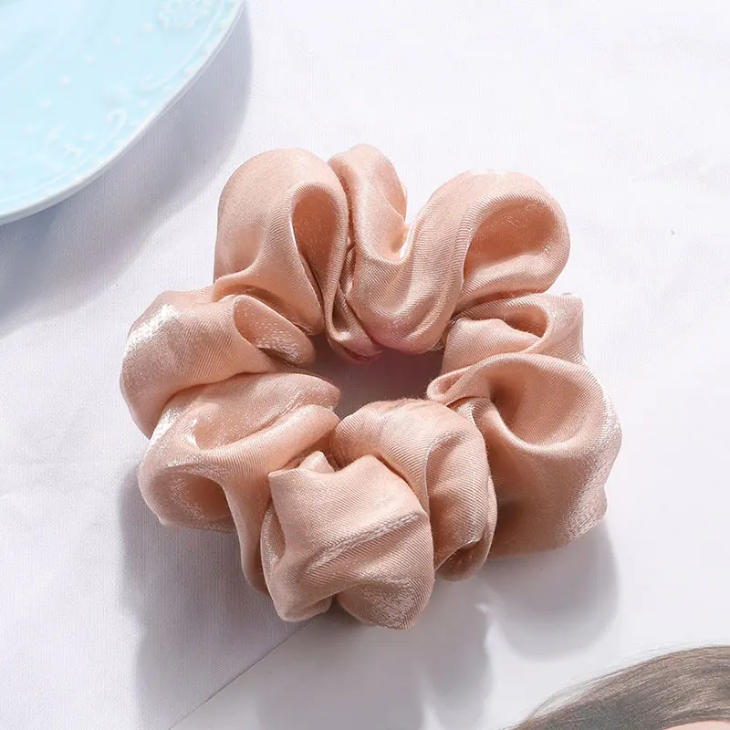 20 Colors Silky Satin Hair Scrunchie Hair Ties For Women Girls Strtchy Hair Band Bright Color Ponytail Holder Hair Accessories