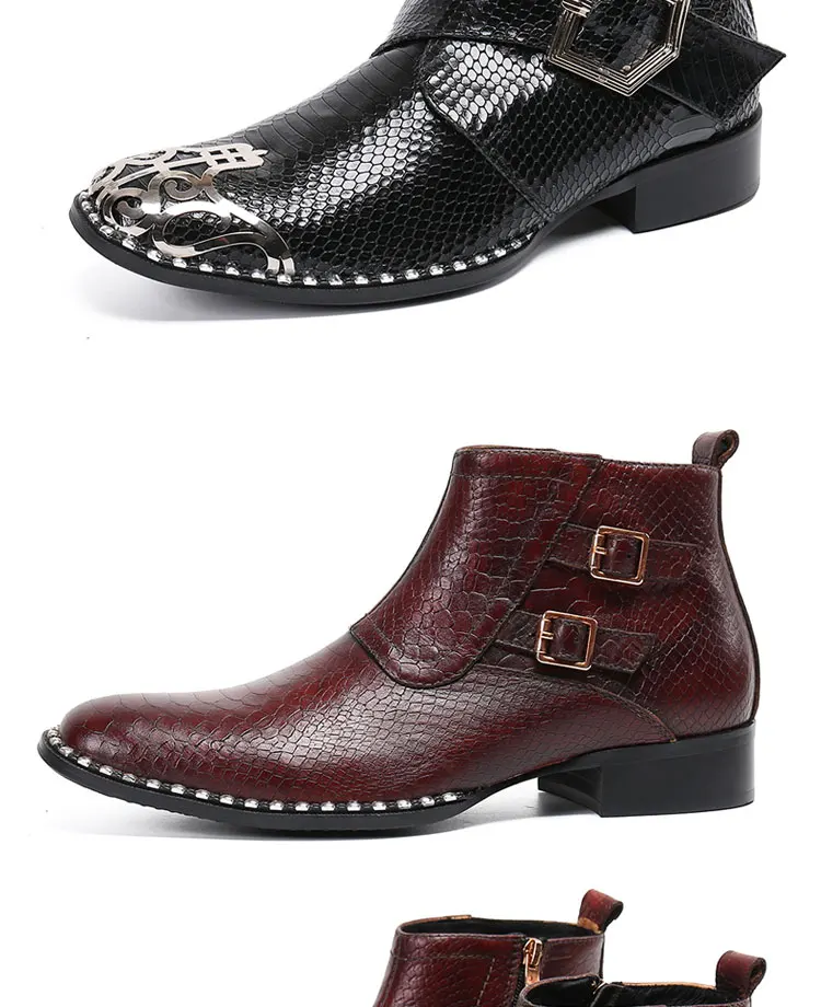 Sommer Mann spitz Frenulum Schuhe Kleid Stiefel Modell Show Schuhe Bankett Party personal isierte Rindsleder heiraten Herren schuhe – Detail 24