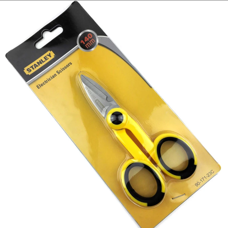 Stanley 1-pcs professional multi-purpose electrician scissors stripping wire cutting Tools fabric metal sheet  stainless steel